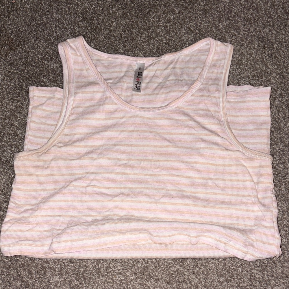 Latched Mama Light Pink Striped Tank Top